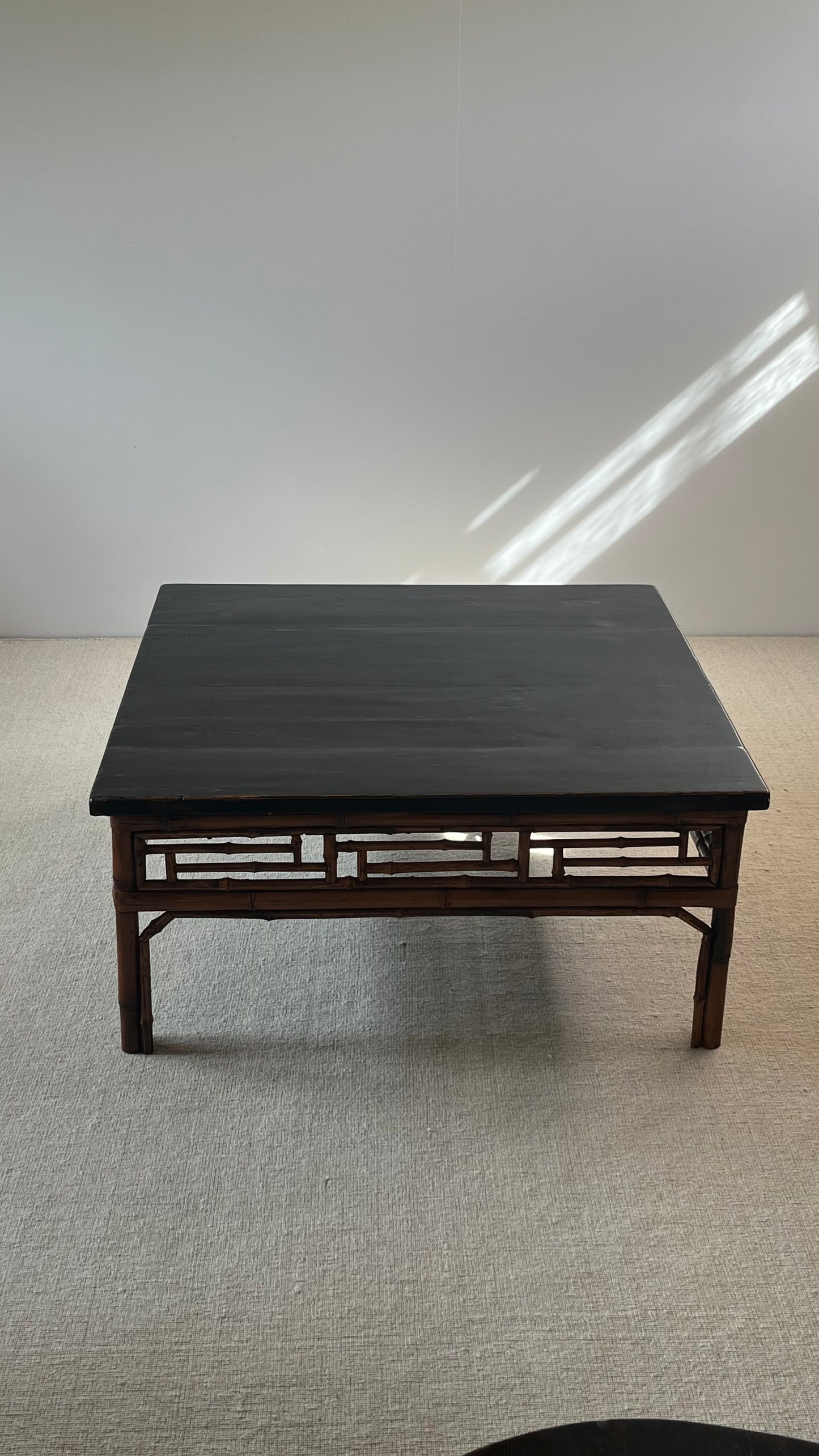 Mid-Century Lacquered Bamboo Coffee Table