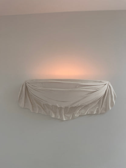 French Draped Plaster Wall Sconce