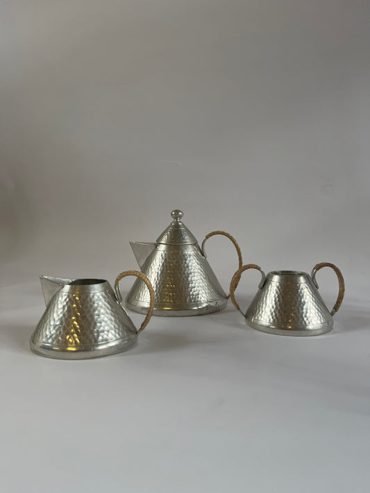 Art Deco Hammered Pewter Tea Set