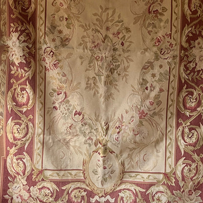 Late 19th Century Aubusson Tapestry with Floral Medallion