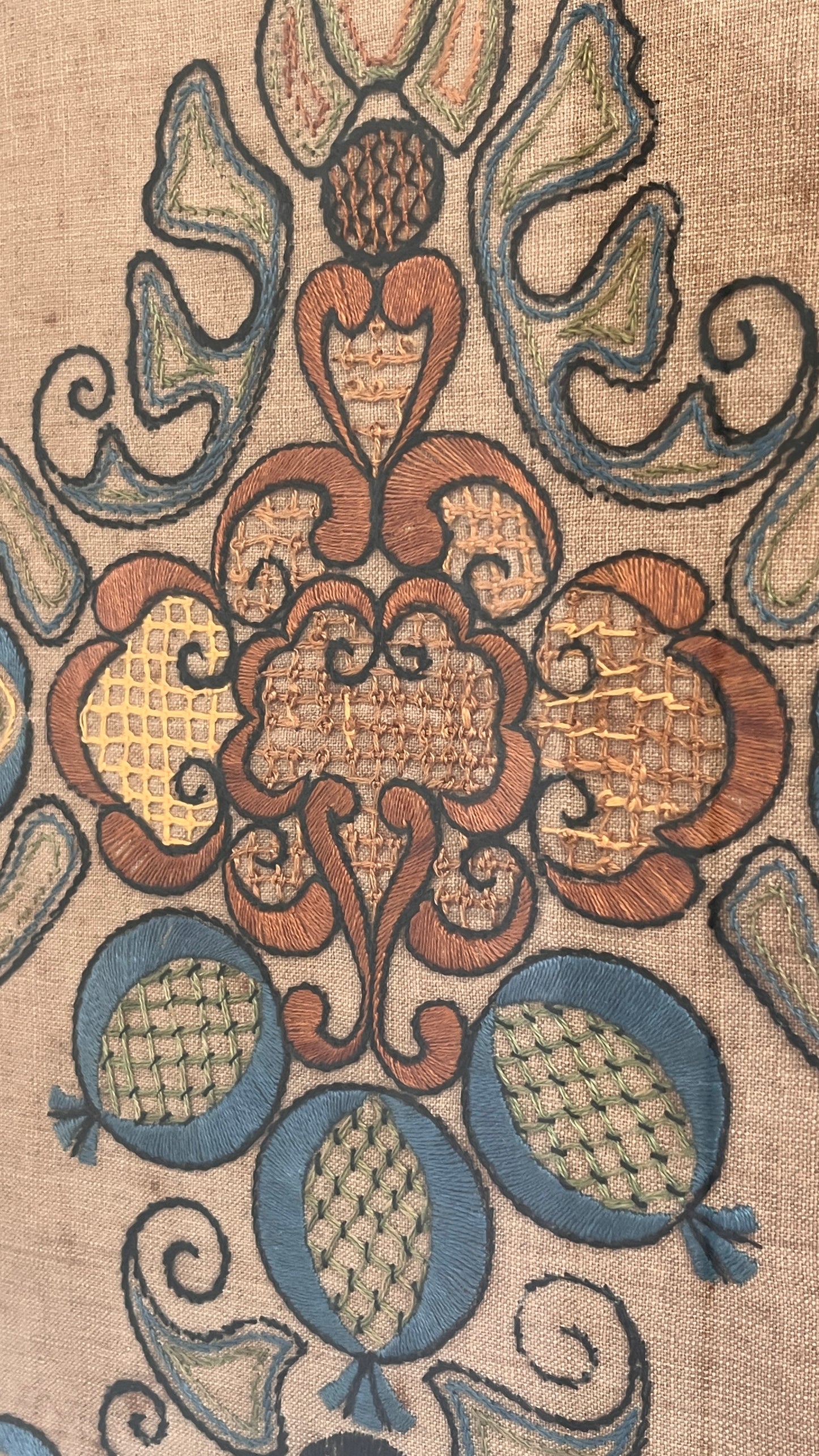 Framed 18th Century Swedish Embroidery