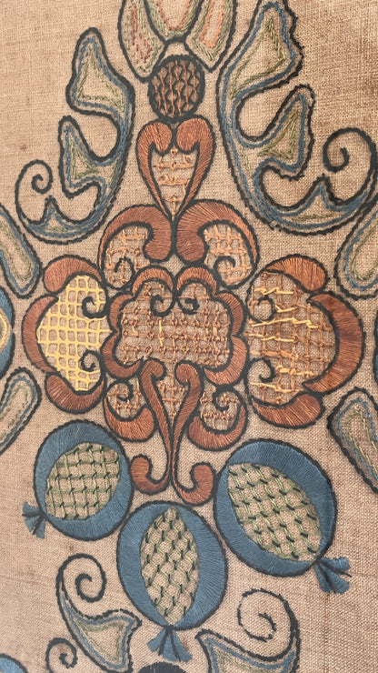 Framed 18th Century Swedish Embroidery
