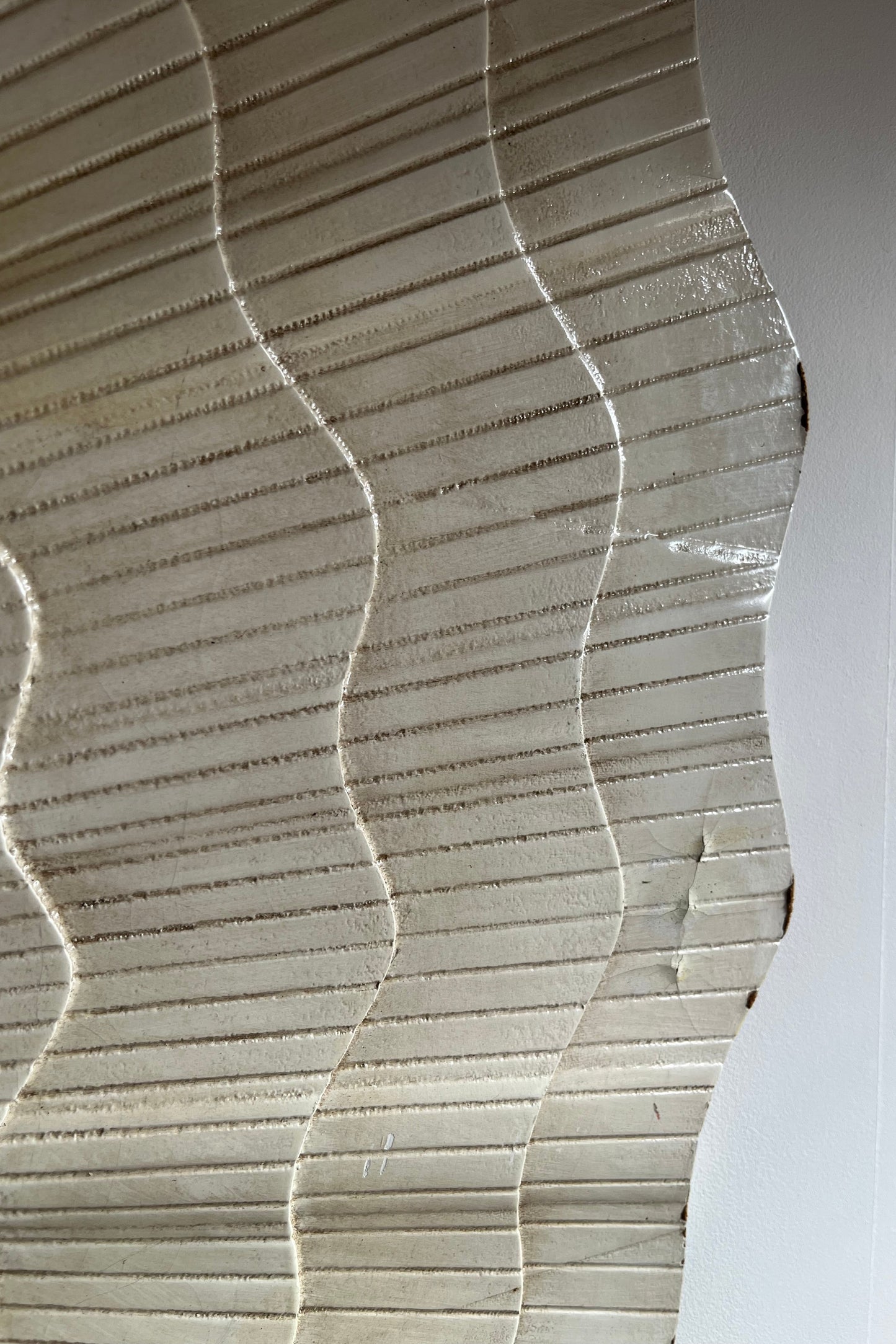 Large Vintage  French Scalloped Mirror