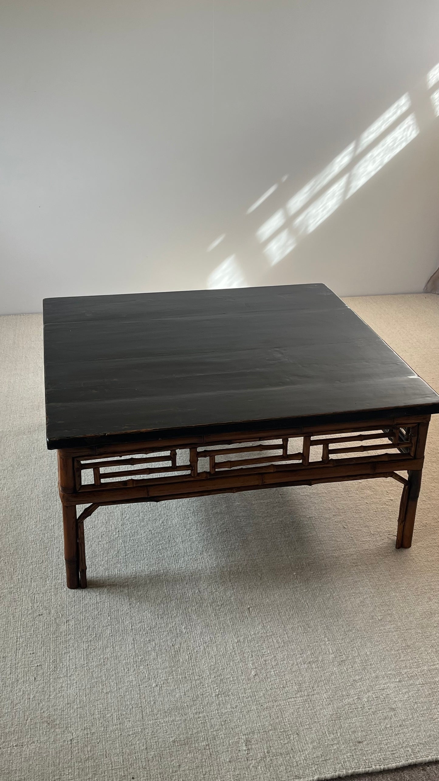 Mid-Century Chinese Lacquered Bamboo Coffee Table