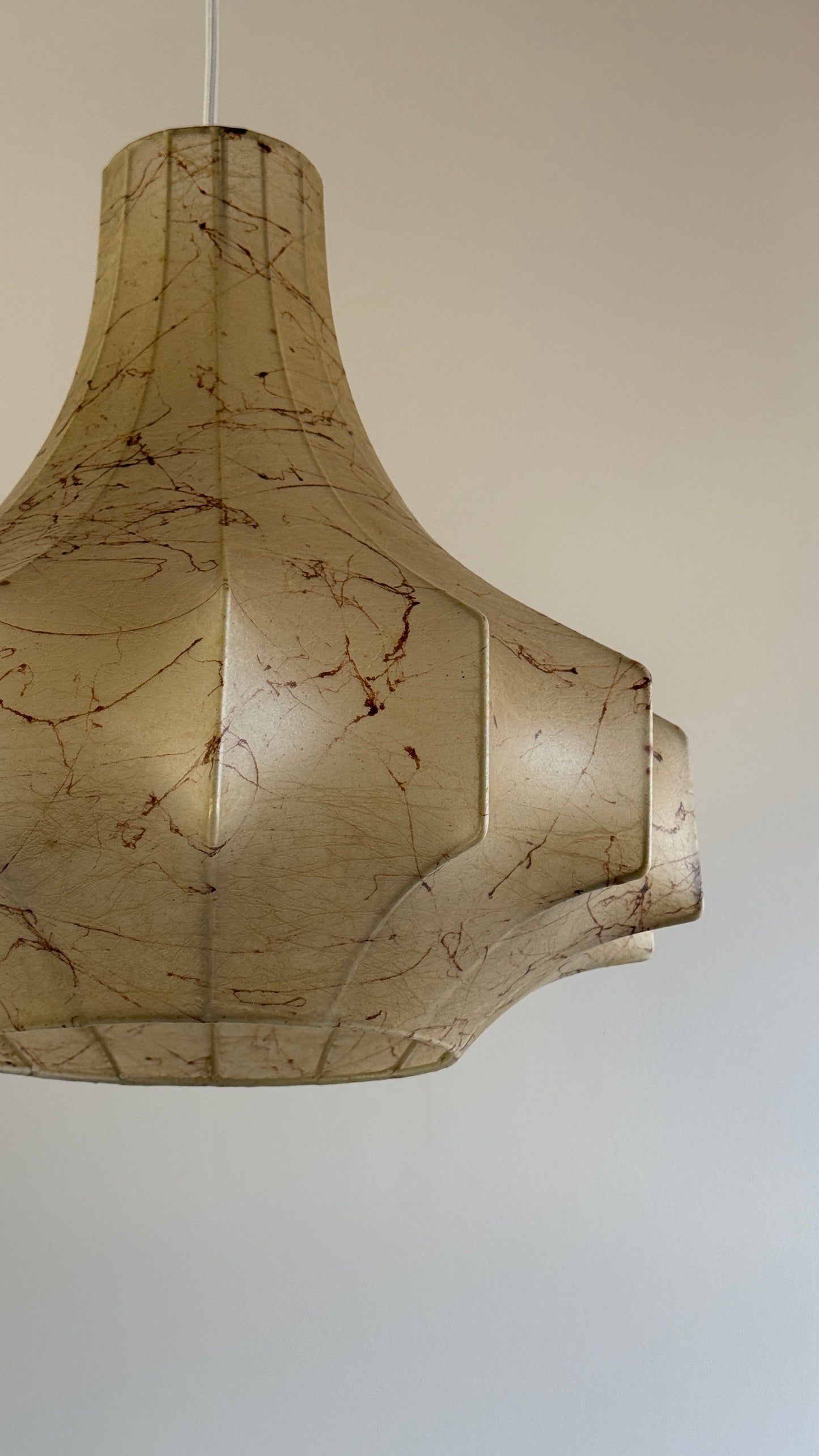 Italian Mid-Century Marbled Cocoon Pendant Lamp, Castiglioni, c.1960s