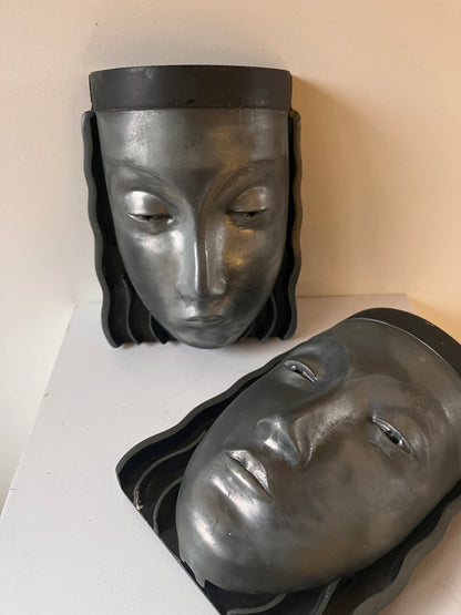 Striking Pair of Art Deco Revival Wall Lights.