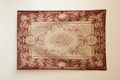 Late 19th Century Aubusson Tapestry with Floral Medallion