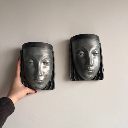 Striking Pair of Art Deco Revival Wall Lights.