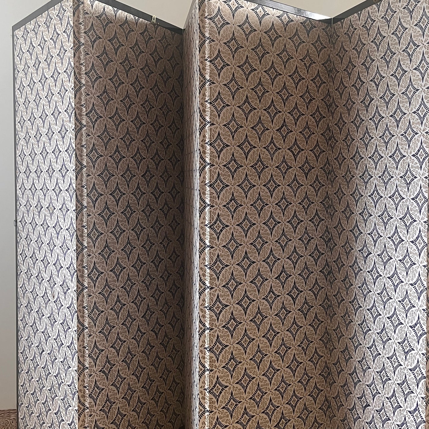 Decorative Japanese Six-Panel Folding Screen. Mountainous Scenes.