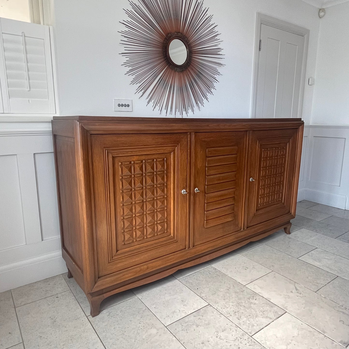 Mid-Century French Oak Sideboard in the Manner of Charles Dudouyt