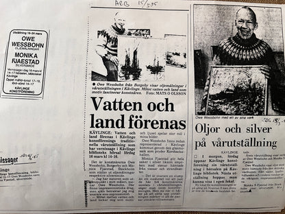 Swedish Oil On Canvas by Owe Wessbohn. 1985.