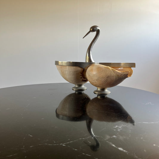 Large Shell Swan Centrepiece, attr. Gabriella Binazzi, Italy, c.1970