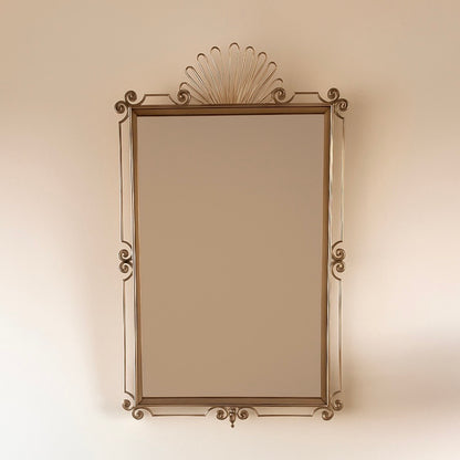 Mid-Century French Brass Framed Mirror