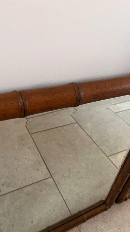 Pair Antique Faux Bamboo Mirrors