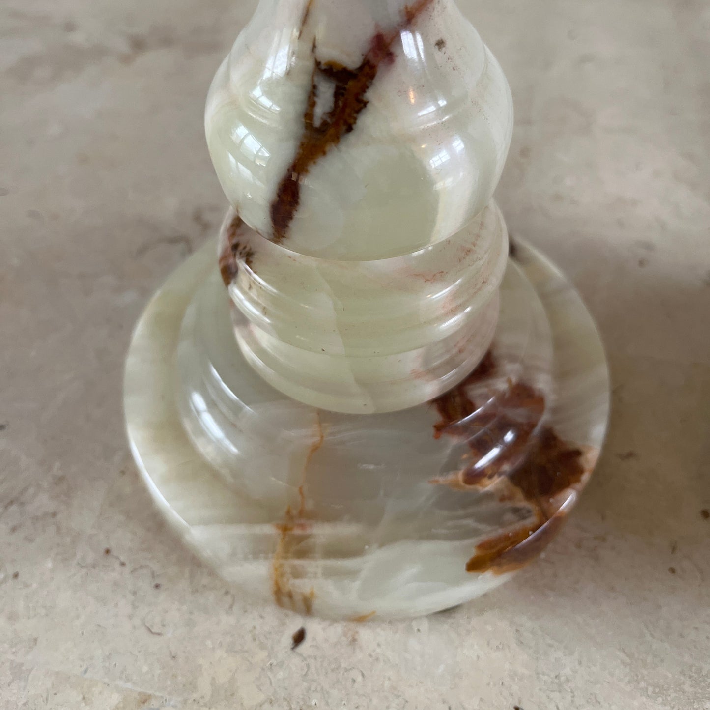 Pair of Super Quality Mid-Century Solid Onyx Table Lamps.