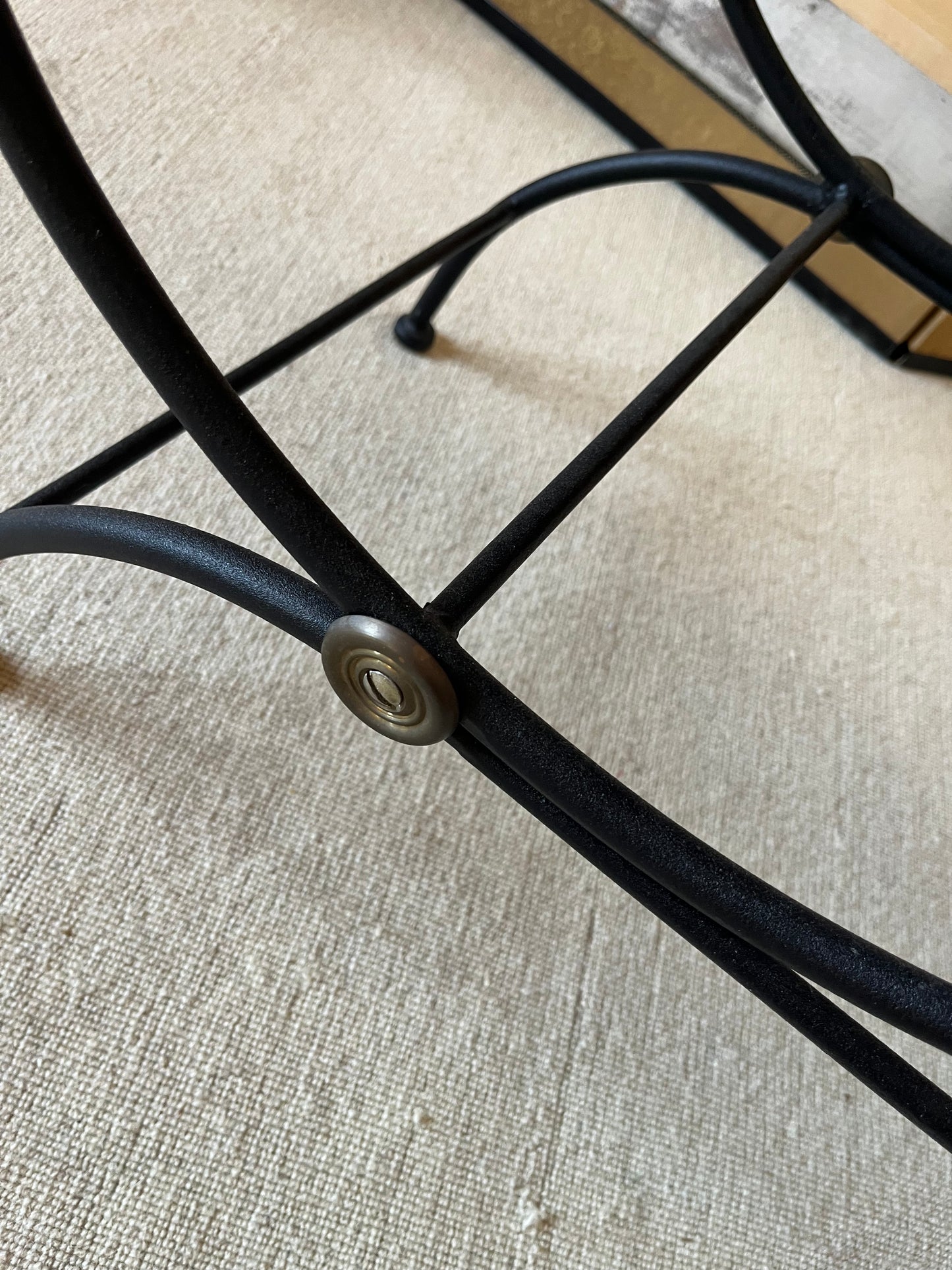 French Wrought Iron Curule Bench