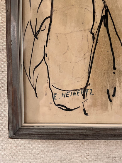 Mid-Century Ink On Paper by Erik Heinerttz