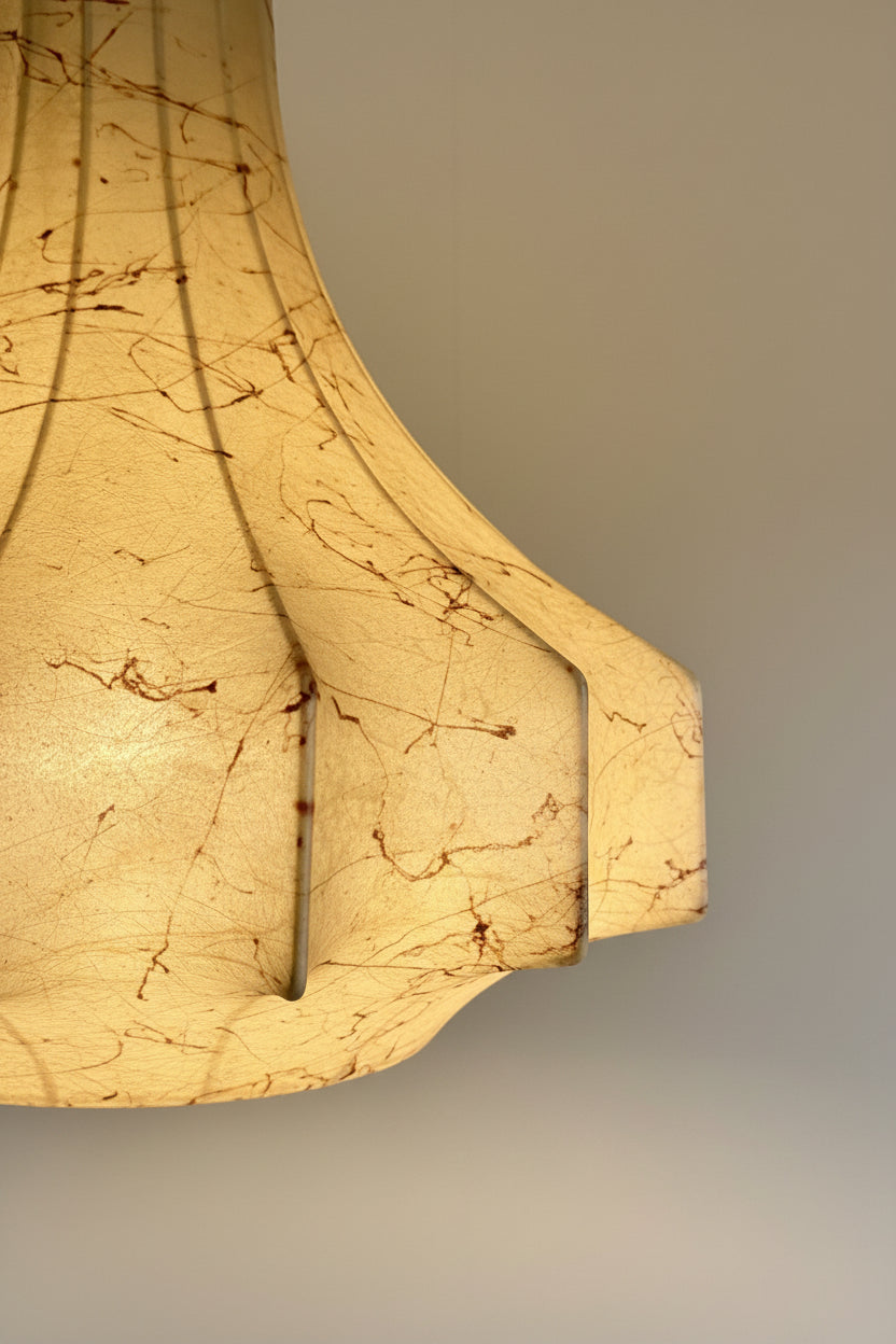 Italian Mid-Century Marbled Cocoon Pendant Lamp, Castiglioni, c.1960s