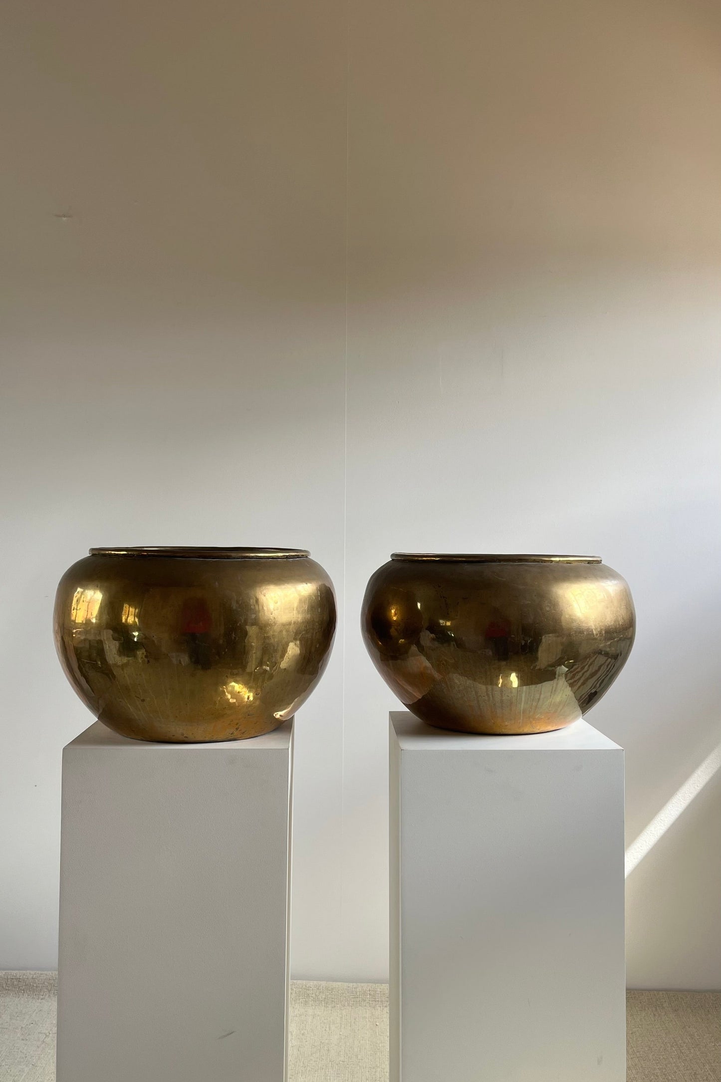 Pair of Early 20th Century Brass Jardinières
