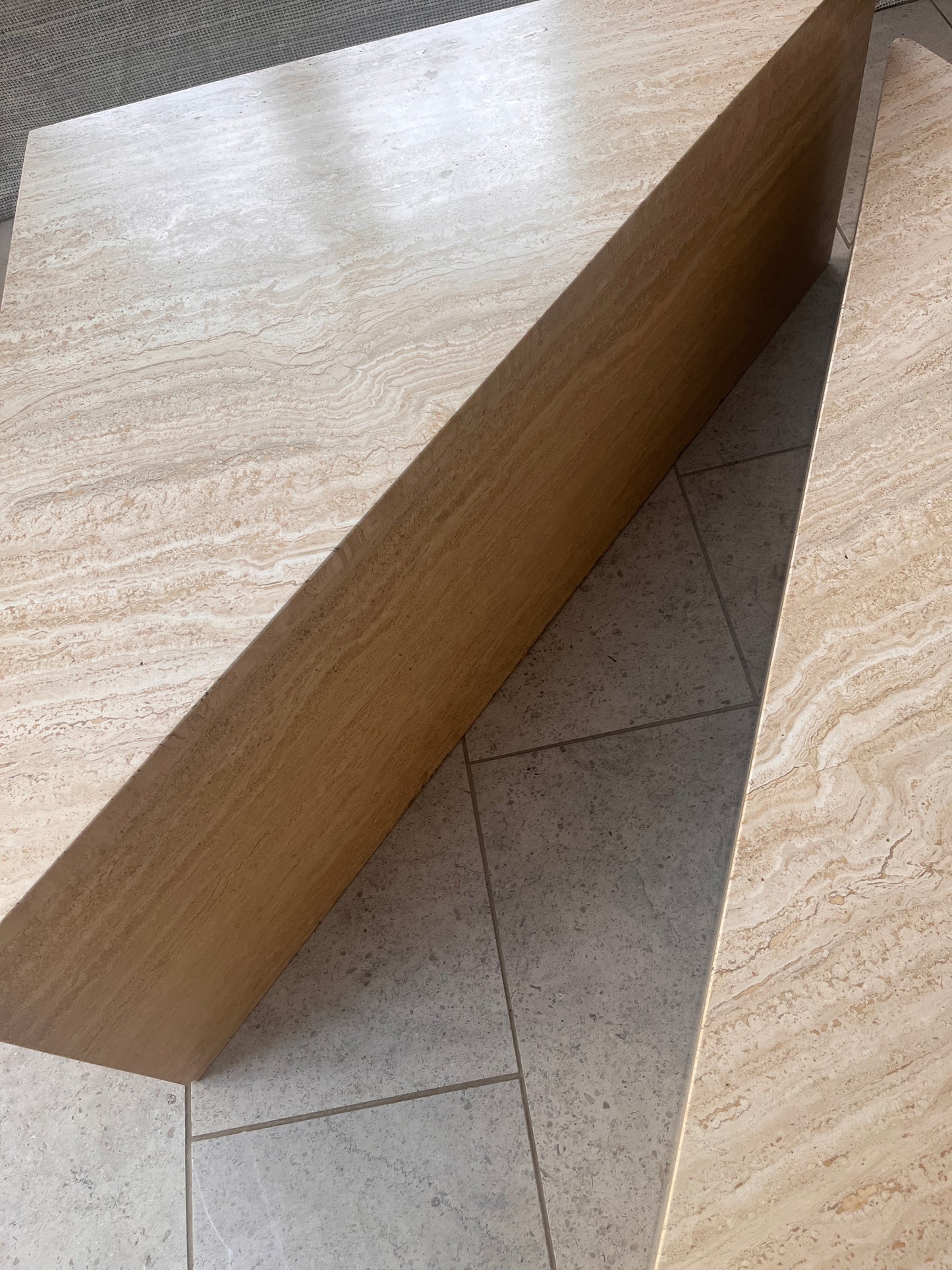 Italian Travertine Modular Table By UP&UP C 1970