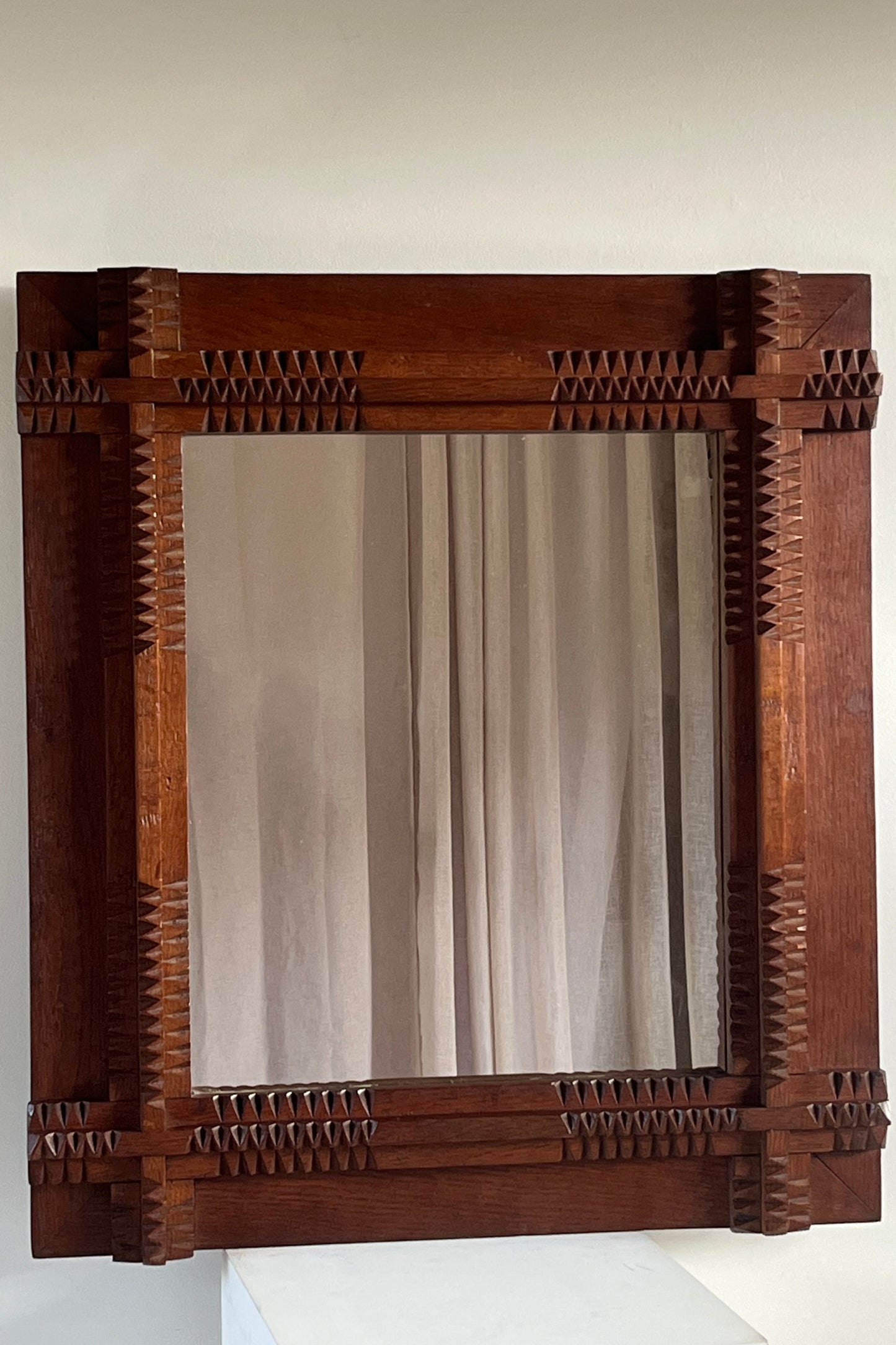 French Tramp Art Mirror