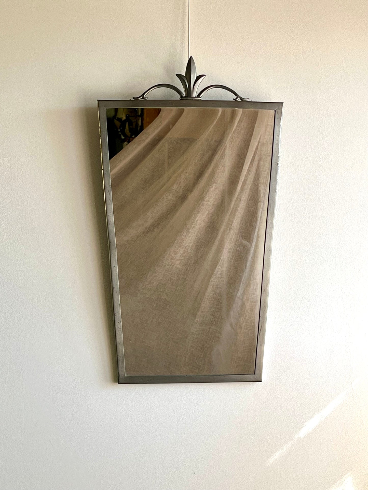 Swedish Grace Pewter Mirror & Sconce Set by Svenskt Tenn, 1931