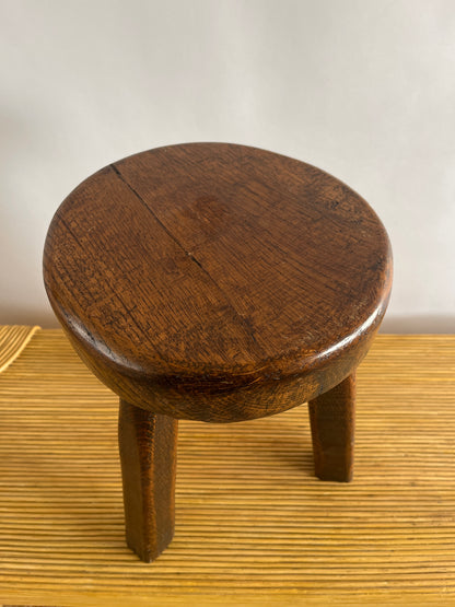 Artisanal French Oak Hock Stool