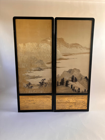 Set of Four Japanese Embroidered Silk Panels (1850-1880)