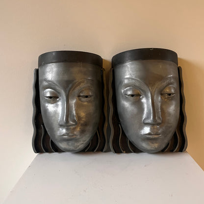 Striking Pair of Art Deco Revival Wall Lights.
