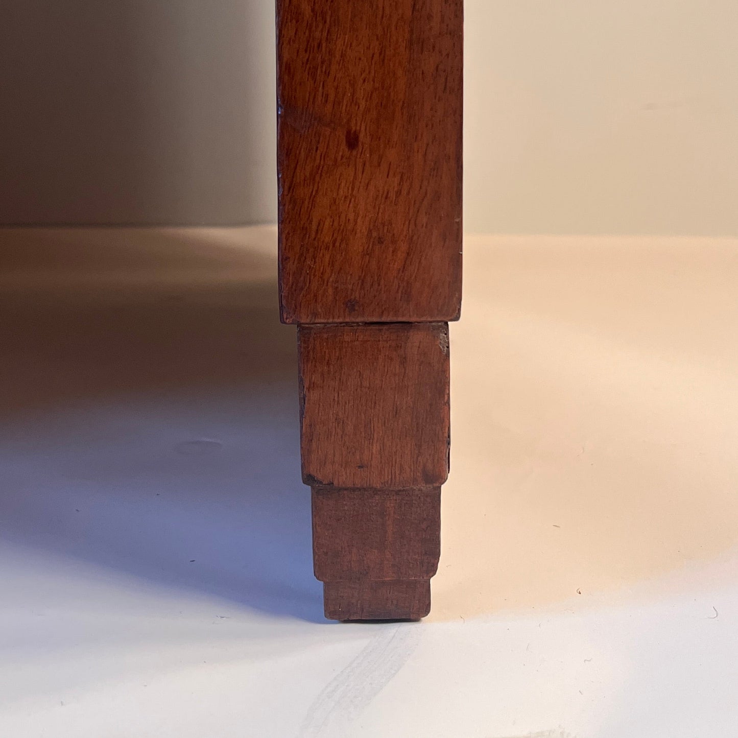 Art Deco Walnut Desk with Tooled Leather Top England c. 1930