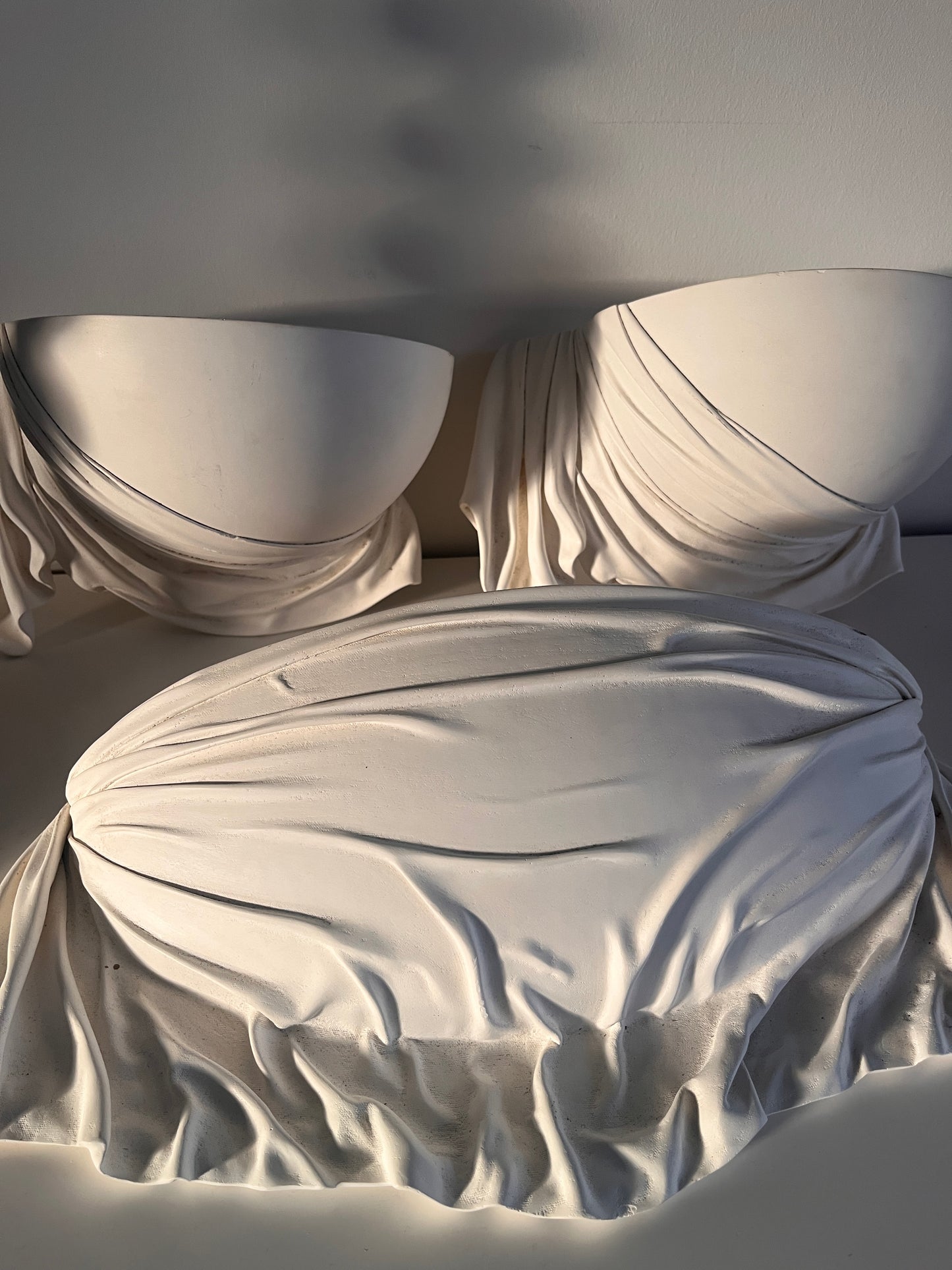 French Draped Plaster Wall Sconce