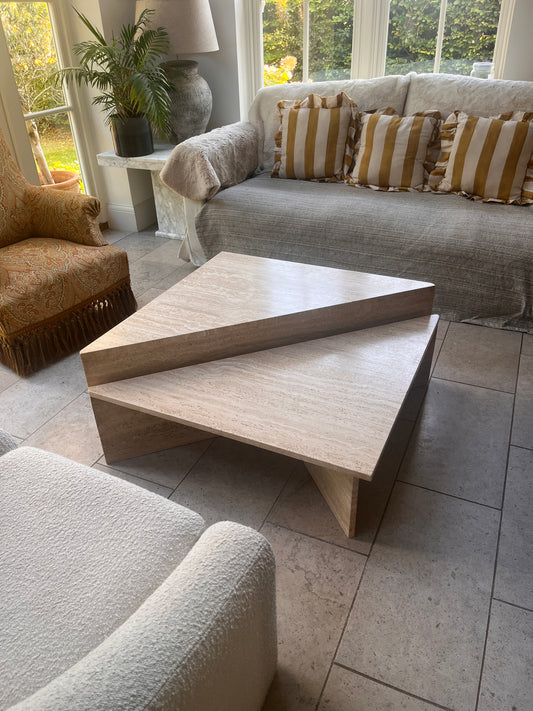Italian Travertine Modular Table By UP&UP C 1970