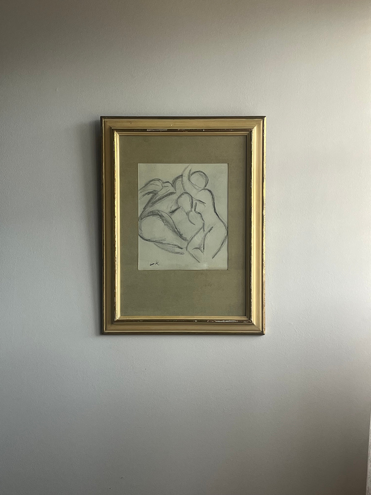 Charcoal Study of Intertwined Figures, Attributed to Dame Laura Knight (1877–1970)