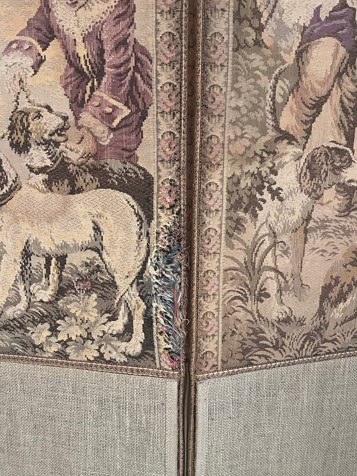 French Four-Panel Folding Screen in Aubusson-Style Tapestry, Early 20th Century