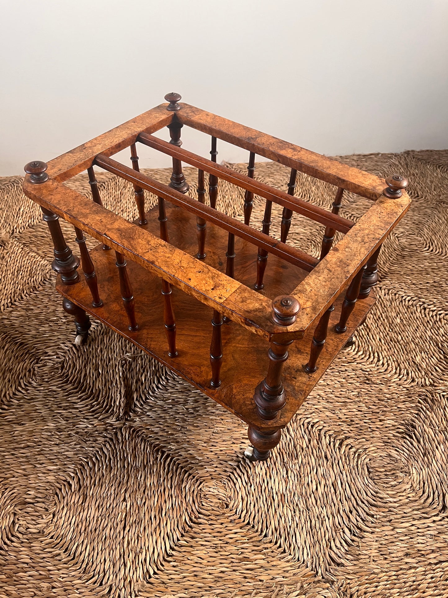 English Burr Walnut Canterbury C.1860