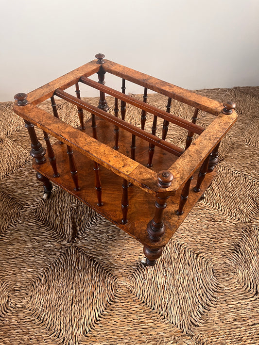 English Burr Walnut Canterbury C.1860