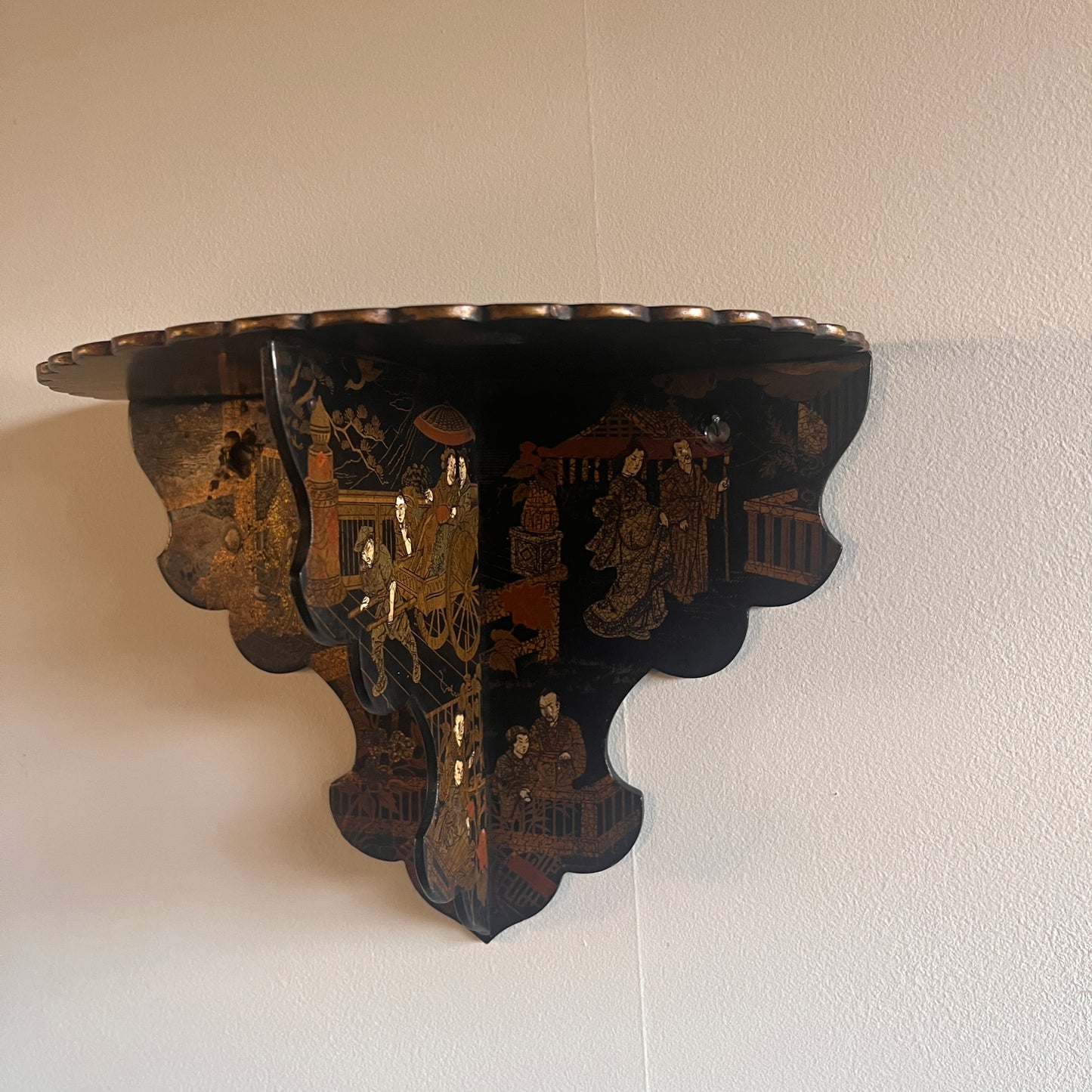 Hand Painted Chinoiserie Shelf C.1900