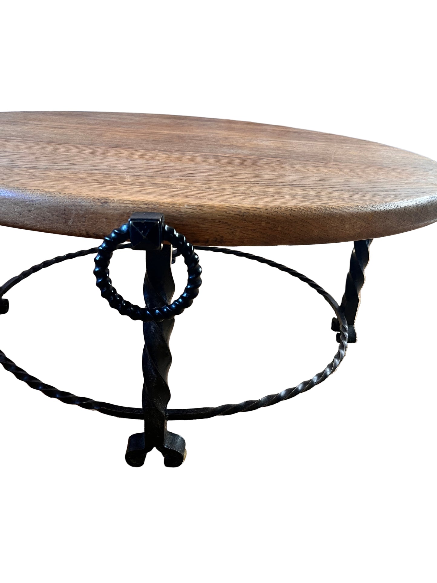 French Oak and Iron Coffee Table, c.1940