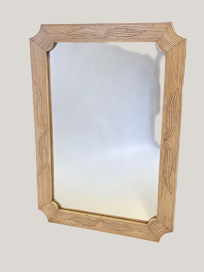 Large French Pencil Reed Mirror