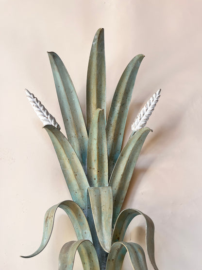 Large Mid-Century French Toleware Sconces (Pair)