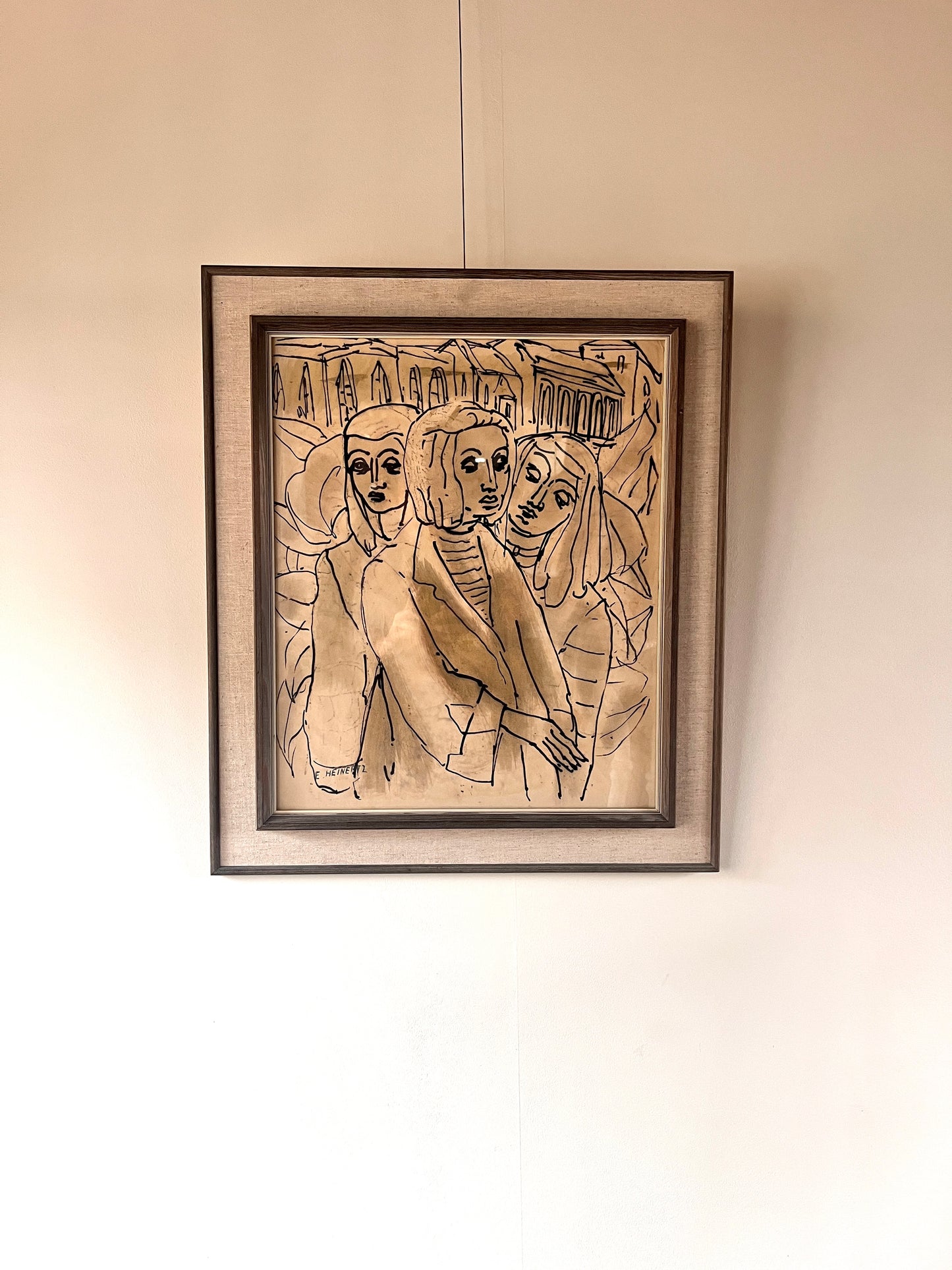 Mid-Century Ink On Paper by Erik Heinerttz