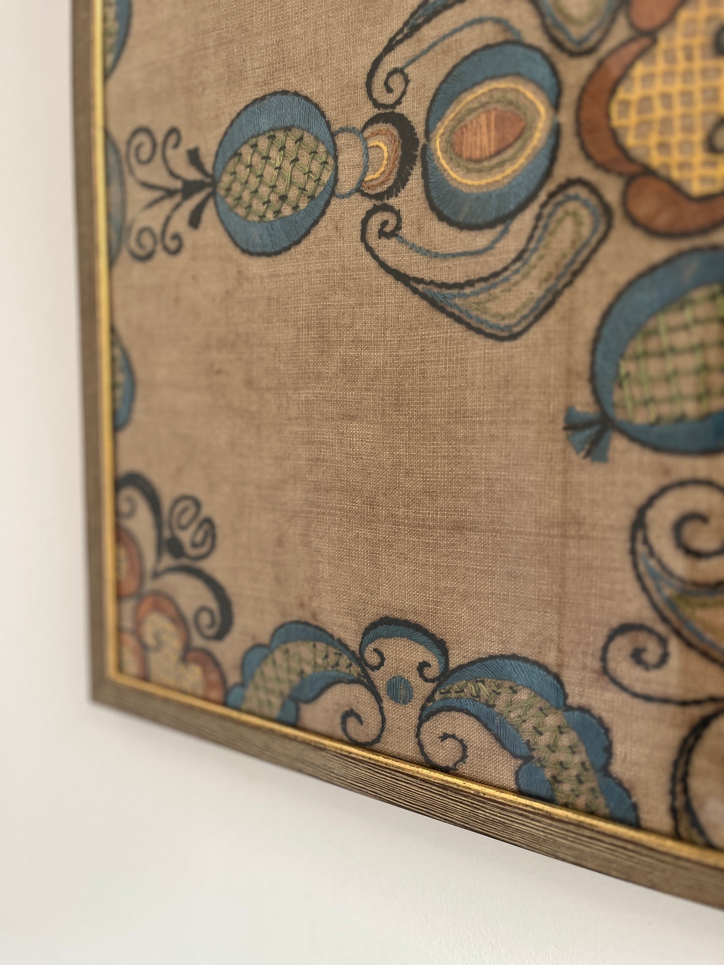 Framed 18th Century Swedish Embroidery