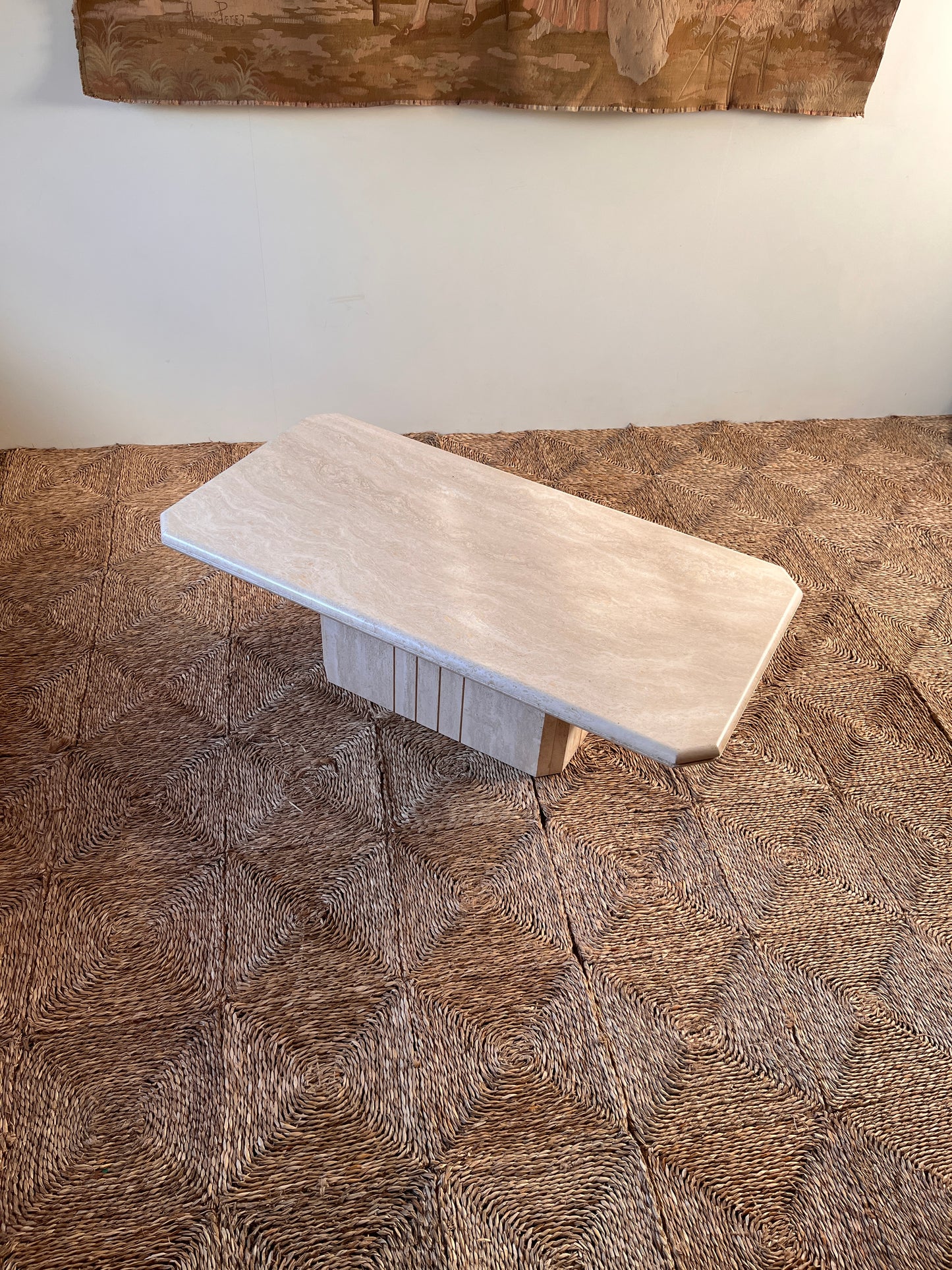 Italian Travertine Coffee Table, 1970s
