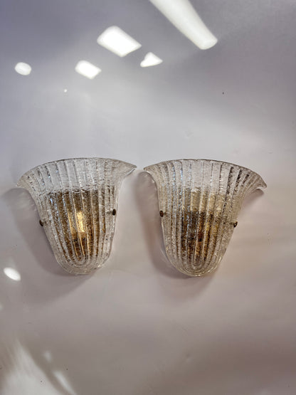 Barovier Murano ‘Grangilia’ Glass Wall Lights – Pair