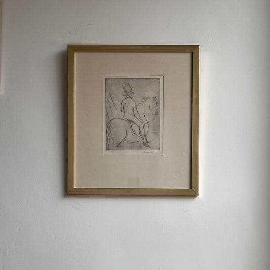 Swedish Etching "Rider" by Börje Sandelin (1926–1970)