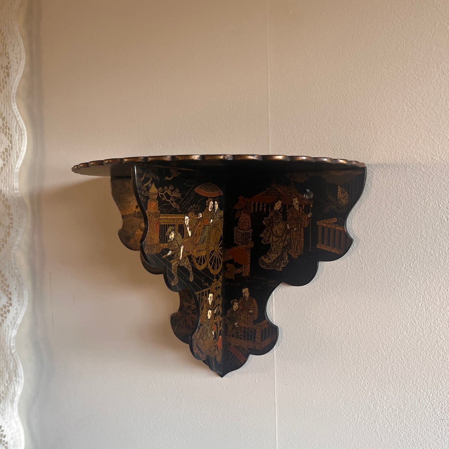 Hand Painted Chinoiserie Shelf C.1900