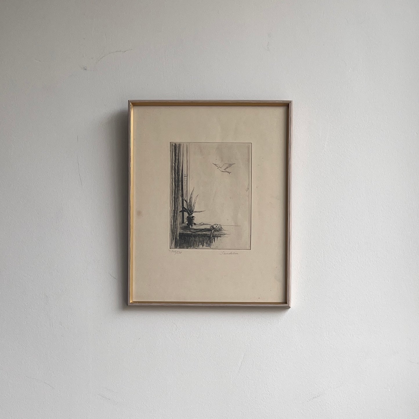 Swedish Etching "Doll on a Table" Börje Sandelin (1926–1970)