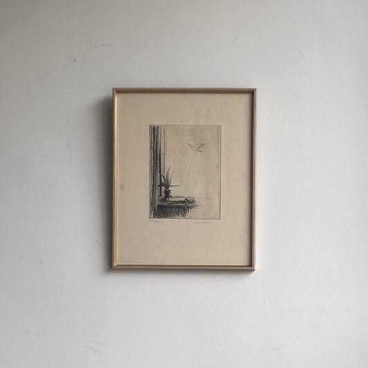 Swedish Etching "Doll on a Table" Börje Sandelin (1926–1970)