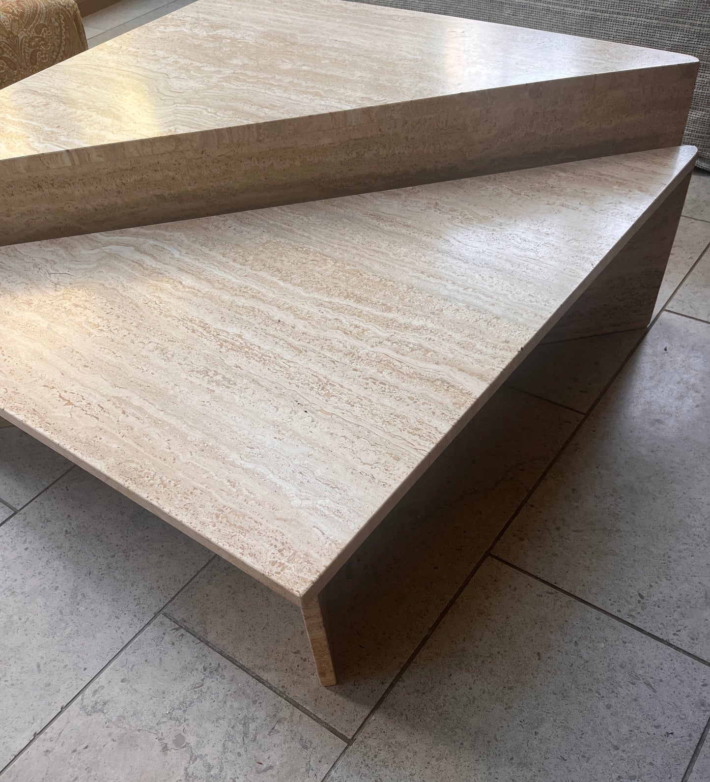 Italian Travertine Modular Table By UP&UP C 1970