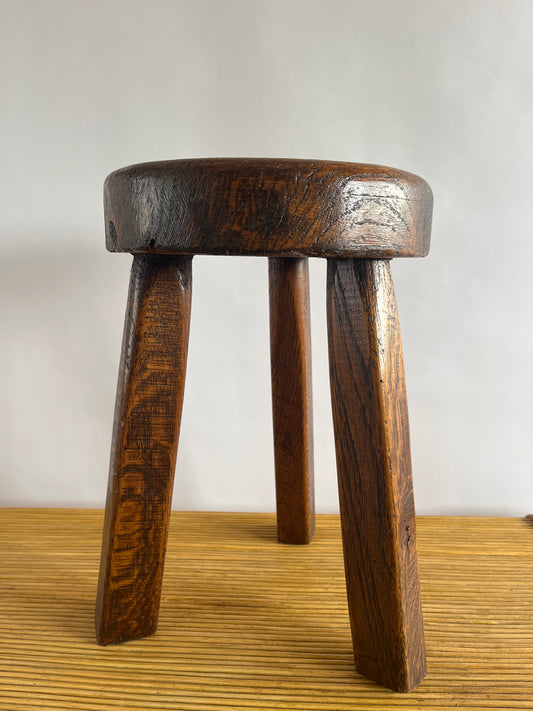 Artisanal French Oak Hock Stool